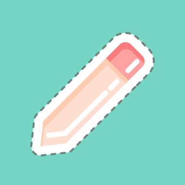 Çıkartma çizgisi Kalem 'i kesti. Grafik Tasarım Araçları sembolüyle ilgili. Basit dizayn edilebilir. Basit bir çizim. basit vektör