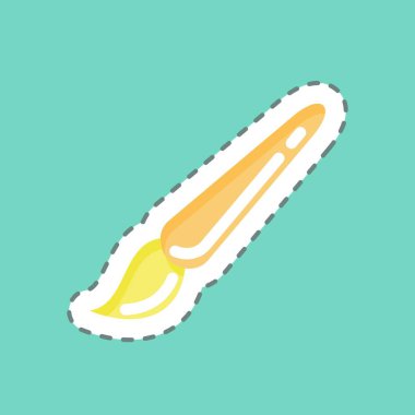 Çıkartma çizgisi boya fırçasını kesmiş. Grafik Tasarım Araçları sembolüyle ilgili. Basit dizayn edilebilir. Basit bir çizim. basit vektör