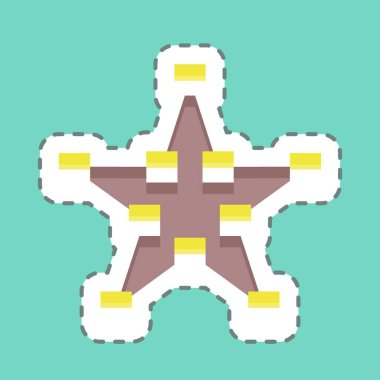 Çıkartma çizgisi Draw Star 'ı kesti. Grafik Tasarım Araçları sembolüyle ilgili. Basit dizayn edilebilir. Basit bir çizim. basit vektör