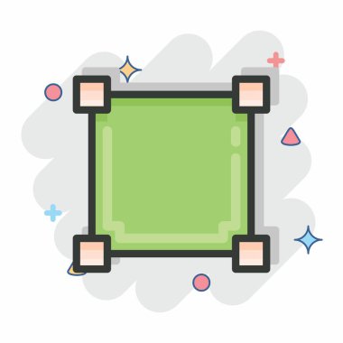 Simge Çizim Meydanı. Grafik Tasarım Araçları sembolüyle ilgili. Çizgi roman tarzı. Basit dizayn edilebilir. Basit bir çizim. Basit vektör simgeleri