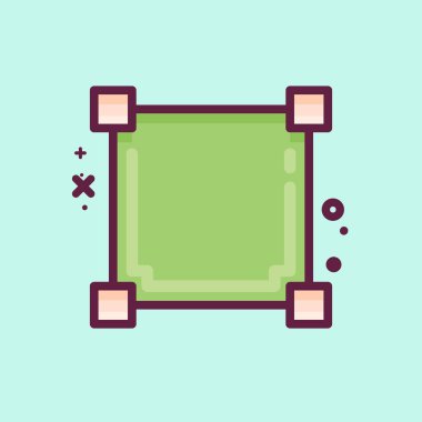 Simge Çizim Meydanı. Grafik Tasarım Araçları sembolüyle ilgili. MBE tarzı. Basit dizayn edilebilir. Basit bir çizim. Basit vektör simgeleri