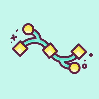 Icon Bezier Curve. related to Graphic Design Tools symbol. MBE style. simple design editable. simple illustration. simple vector icons