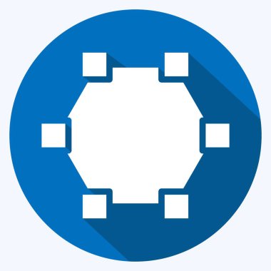 Icon Draw Polygon. related to Graphic Design Tools symbol. long shadow style. simple design editable. simple illustration. simple vector icons