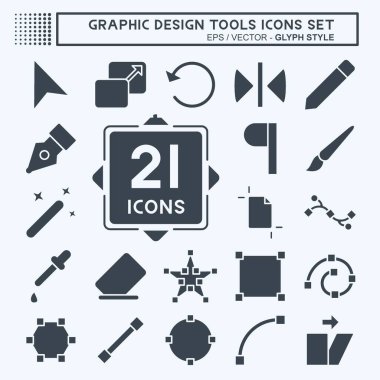 Icon Set Graphic Design Tools. related to Graphic Design Tools symbol. glyph style. simple design editable