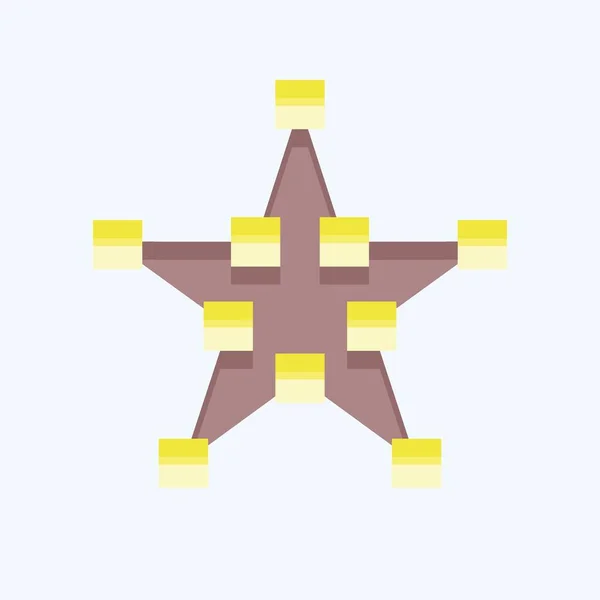 Icon Draw Star Related Graphic Design Tools Symbol Flat Style — 图库矢量图片