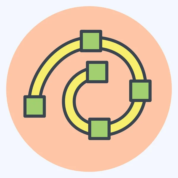 Icon Draw Spiral Related Graphic Design Tools Symbol Color Mate —  Vetores de Stock