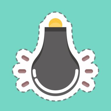 Çıkartma çizgisi Punching Ball 'u kesti. Dövüş sporları sembolüyle ilgili. Basit dizayn edilebilir. Basit bir resim. Boks.