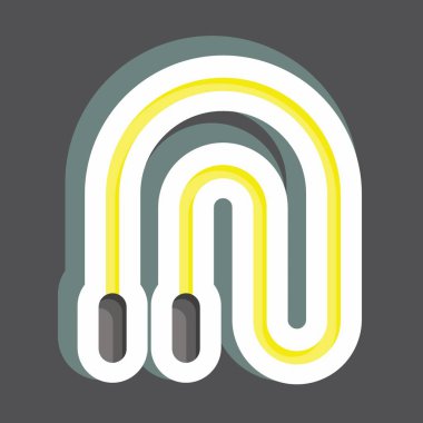 Etiket Atlama İpi. Dövüş sporları sembolüyle ilgili. Basit dizayn edilebilir. Basit bir resim. Boks.