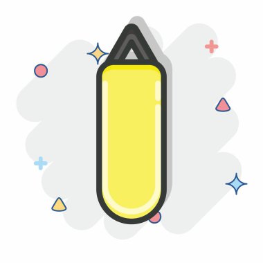 Kum Torbası. Dövüş sporları sembolüyle ilgili. Çizgi roman tarzı. Basit dizayn edilebilir. Basit bir resim. Boks.