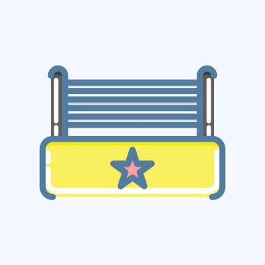 Simge halkası. Dövüş sporları sembolüyle ilgili. Karalama stili. Basit dizayn edilebilir. Basit bir resim. Boks.