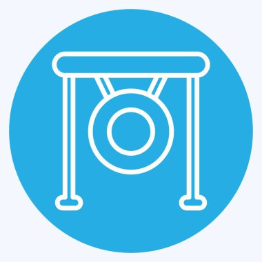 Icon Gong 'da. Dövüş sporları sembolüyle ilgili. Mavi gözlü. Basit dizayn edilebilir. Basit bir resim. Boks.