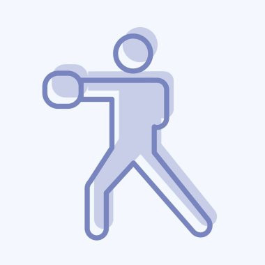 Simge Boksu. Dövüş sporları sembolüyle ilgili. İki ton stili. Basit dizayn edilebilir. Basit bir resim. Boks.