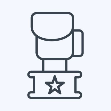 Simge Kupası. Dövüş sporları sembolüyle ilgili. Sıra tarzı. Basit dizayn edilebilir. Basit bir resim. Boks.