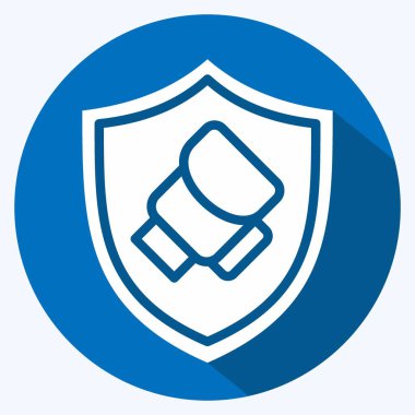 Simge Sheild. Dövüş sporları sembolüyle ilgili. Uzun gölge tarzı. Basit dizayn edilebilir. Basit bir resim. Boks.