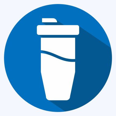 Simge Protein Sıkışması. Dövüş sporları sembolüyle ilgili. Uzun gölge tarzı. Basit dizayn edilebilir. Basit bir resim. Boks.