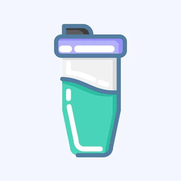 Icon Protein Shake Relacionado Con Símbolo Del Deporte Combate Estilo — Vector de stock