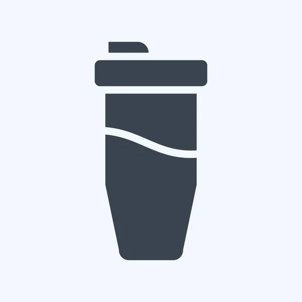 Icon Protein Shake Zusammenhang Mit Combat Sport Symbol Glyphen Stil — Stockvektor