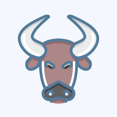 Simge Bizon. Hayvan kafası sembolüyle ilgili. Karalama stili. Basit dizayn edilebilir. Basit bir çizim. Şirin. eğitim