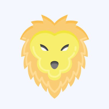 Simge Aslan. Hayvan kafası sembolüyle ilgili. Düz stil. Basit dizayn edilebilir. Basit bir çizim. Şirin. eğitim