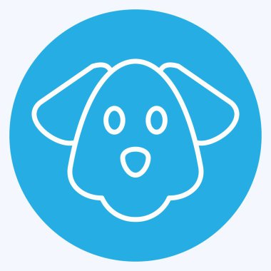 Simge Köpeği. Hayvan kafası sembolüyle ilgili. Mavi gözlü. Basit dizayn edilebilir. Basit bir çizim. Şirin. eğitim