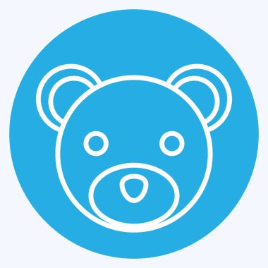 Simge Ayısı. Hayvan kafası sembolüyle ilgili. Mavi gözlü. Basit dizayn edilebilir. Basit bir çizim. Şirin. eğitim