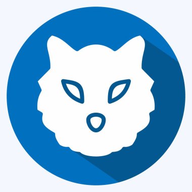 İkon Kaplan. Hayvan kafası sembolüyle ilgili. Uzun gölge tarzı. Basit dizayn edilebilir. Basit bir çizim. Şirin. eğitim