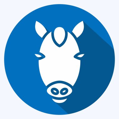 Simge Atı. Hayvan kafası sembolüyle ilgili. Uzun gölge tarzı. Basit dizayn edilebilir. Basit bir çizim. Şirin. eğitim