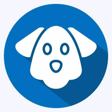 Simge Köpeği. Hayvan kafası sembolüyle ilgili. Uzun gölge tarzı. Basit dizayn edilebilir. Basit bir çizim. Şirin. eğitim