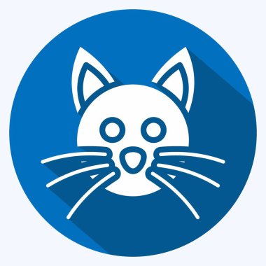 Simge Kedisi. Hayvan kafası sembolüyle ilgili. Uzun gölge tarzı. Basit dizayn edilebilir. Basit bir çizim. Şirin. eğitim