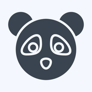 İkon Panda. Hayvan kafası sembolüyle ilgili. Kabartma tarzı. Basit dizayn edilebilir. Basit bir çizim. Şirin. eğitim