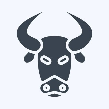 Simge Bizon. Hayvan kafası sembolüyle ilgili. Kabartma tarzı. Basit dizayn edilebilir. Basit bir çizim. Şirin. eğitim