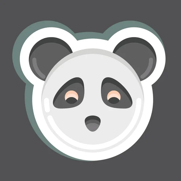 Adesivo Panda Relacionado Com Símbolo Cabeça Animal Design Simples Editável — Vetor de Stock