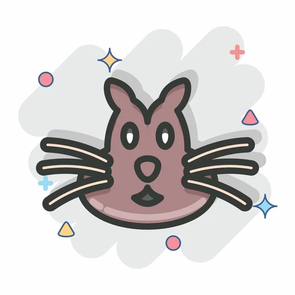 Icono Ardilla Relacionado Con Símbolo Cabeza Animal Estilo Cómico Diseño — Vector de stock