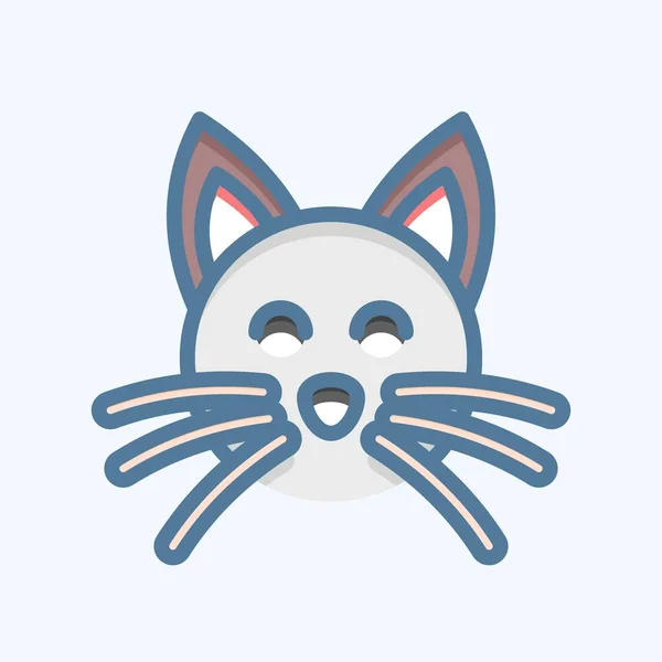 Icon Cat Související Symbolem Zvířecí Hlava Stylu Čmáranice Jednoduchý Design — Stockový vektor