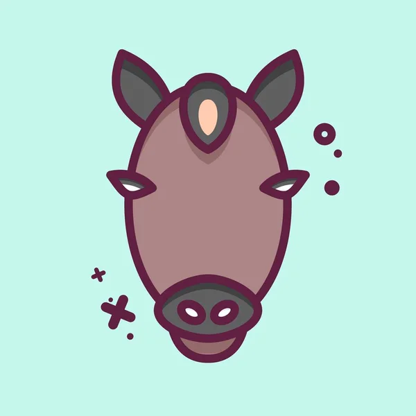 Icono Caballo Relacionado Con Símbolo Cabeza Animal Estilo Mbe Diseño — Vector de stock