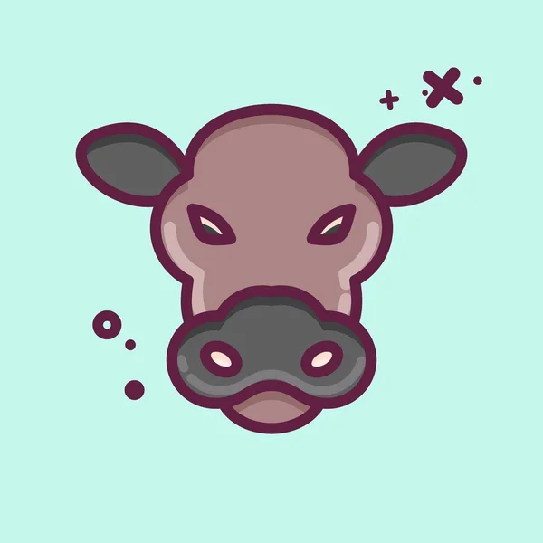 Icono Vaca Relacionado Con Símbolo Cabeza Animal Estilo Mbe Diseño — Archivo Imágenes Vectoriales