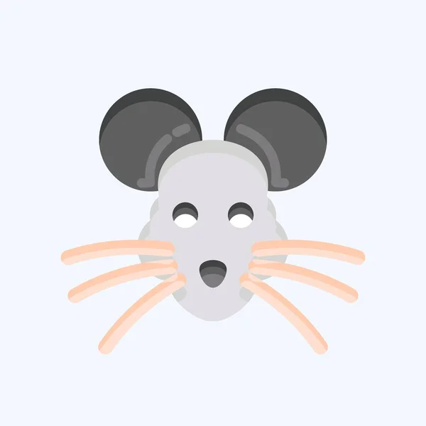 Icoon Rat Gerelateerd Aan Animal Head Symbool Vlakke Stijl Eenvoudig — Stockvector