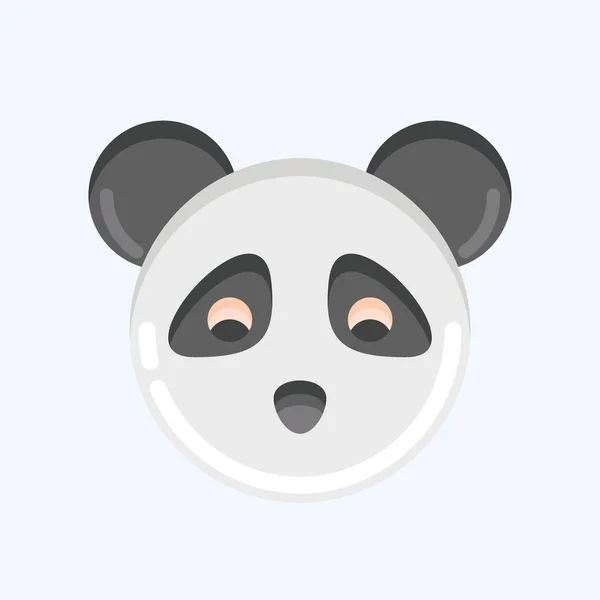 Ikone Panda Verwandt Mit Animal Head Symbol Flachen Stil Einfaches — Stockvektor