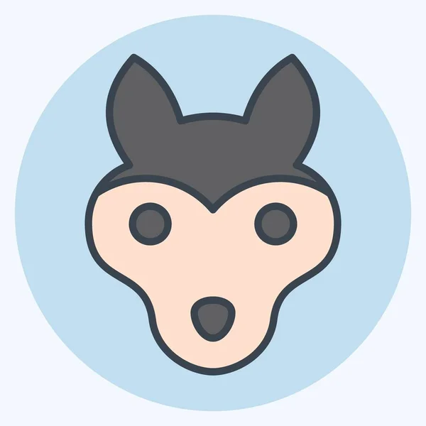 Icon Wolf Související Symbolem Zvířecí Hlava Styl Barevného Partnera Jednoduchý — Stockový vektor