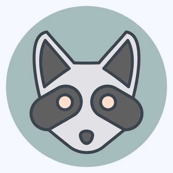 Icon Racoon 与动物头符号有关 配色风格 简单的设计可以编辑 简单的例证 — 图库矢量图片