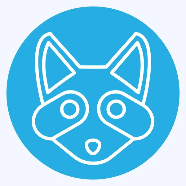 Εικονίδιο Ρακούν Που Σχετίζονται Σύμβολο Animal Head Μπλε Μάτια Απλό — Διανυσματικό Αρχείο