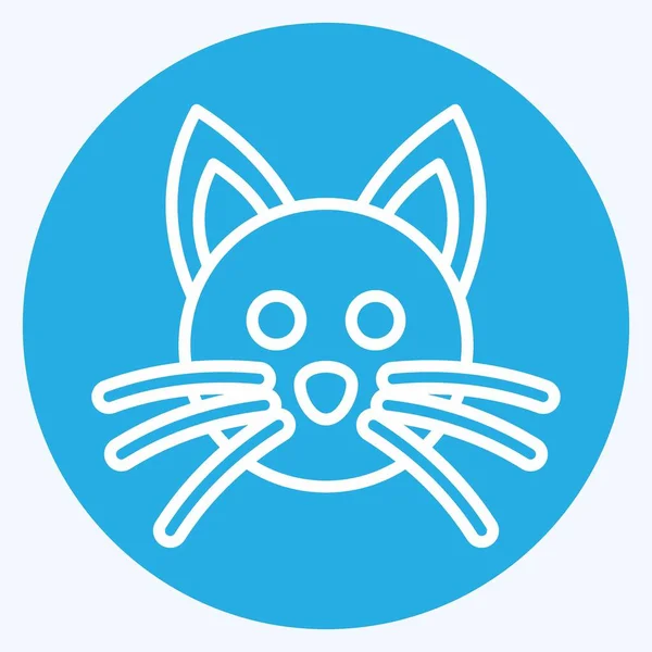 Icon Cat Související Symbolem Zvířecí Hlava Stylu Modrých Očí Jednoduchý — Stockový vektor