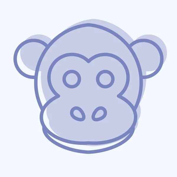 Icono Mono Relacionado Con Símbolo Cabeza Animal Estilo Dos Tonos — Vector de stock