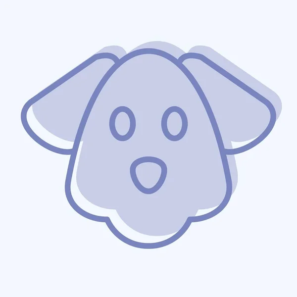 アイコン犬 動物の頭記号に関するものです 2つのトーンスタイル シンプルなデザインを編集できます 簡単なイラストです かわいいね — ストックベクタ