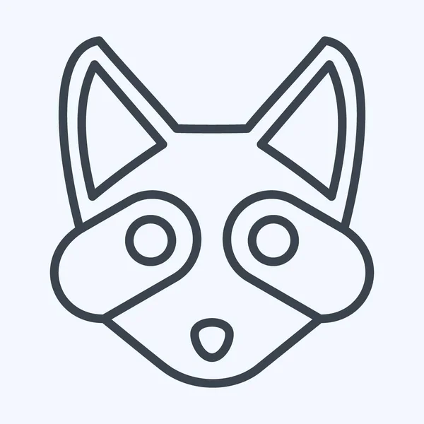 Icon Racoon 与动物头符号有关 线条风格 简单的设计可以编辑 简单的例证 — 图库矢量图片