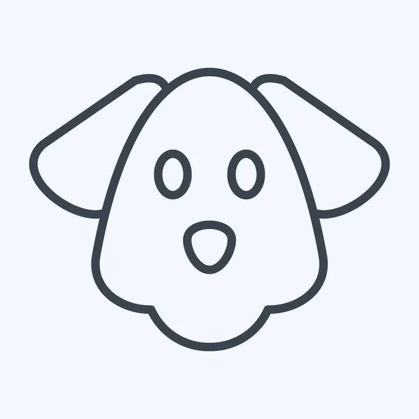 アイコン犬 動物の頭記号に関するものです ラインスタイルだ シンプルなデザインを編集できます 簡単なイラストです かわいいね — ストックベクタ