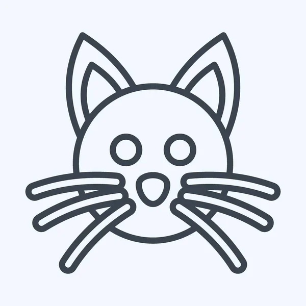Icon Cat Související Symbolem Zvířecí Hlava Styl Čáry Jednoduchý Design — Stockový vektor