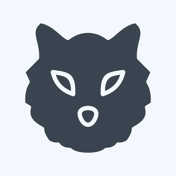 Icône Tigre Lié Symbole Tête Animal Style Glyphe Conception Simple — Image vectorielle