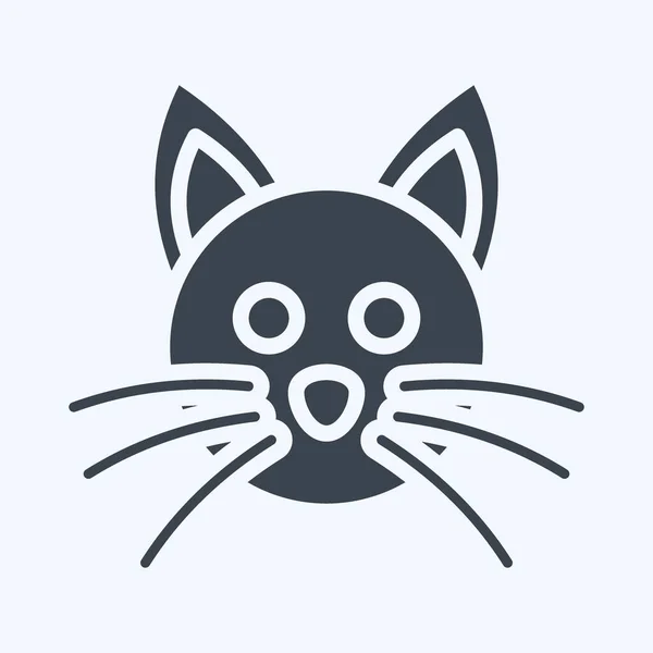 Icon Cat Související Symbolem Zvířecí Hlava Styl Glyfu Jednoduchý Design — Stockový vektor