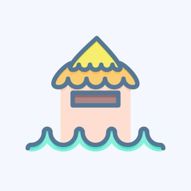 İkon Bungalov. Tayland sembolüyle ilgili. Karalama stili. Basit dizayn edilebilir. Basit bir çizim. Basit vektör simgeleri. Dünya Seyahat Turizmi. Tayland